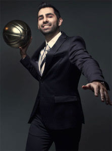 Eric Weissling poses with a trophy ball