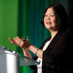 Carolyn Woo speaks at the Lin Great Speakers Lecture Series