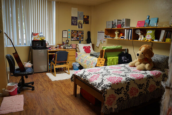 Wide view of a Marian Hall room