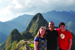 Samandi with students in South American mountains