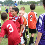 Young soccer players at San Antonio soccer camp