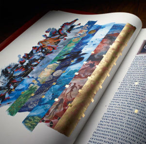 Illuminated illustration depicts Day 1 of Creation in the St. John's Bible