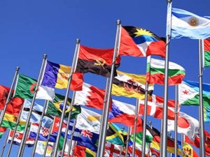 Image of flags waving