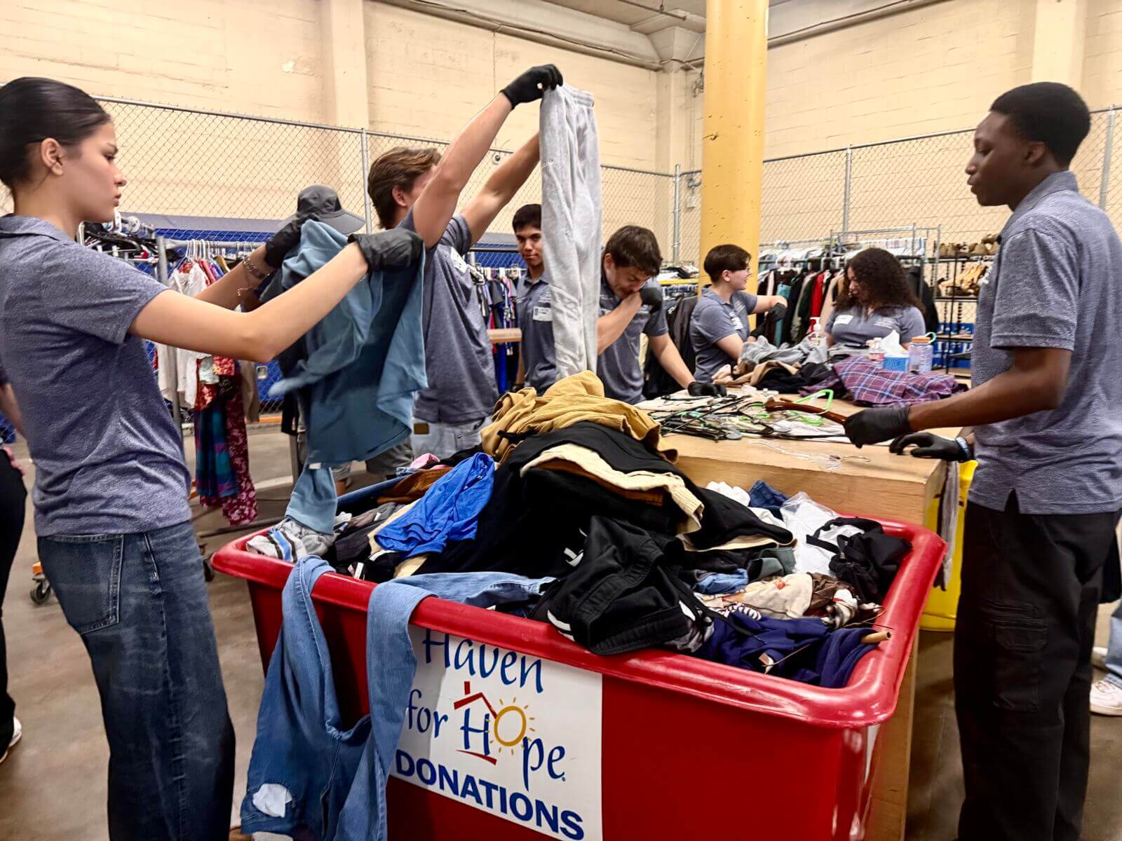 Students volunteer and assist the community.