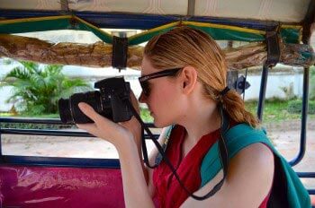 Christina Ekleberry on safari with camera in hand