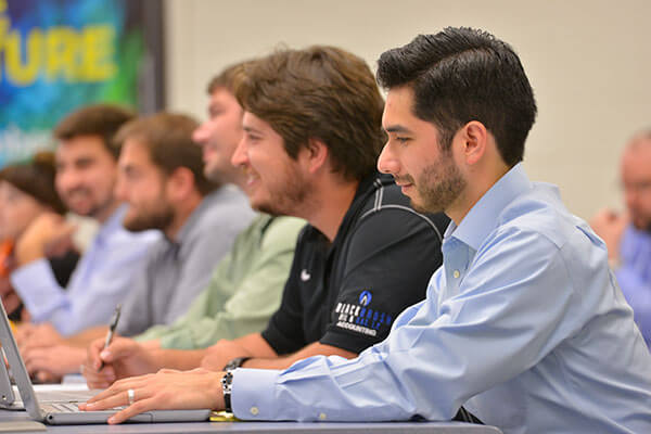 MBA students in the trading room