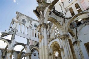 Photo of a crumbling Haitian cathedral