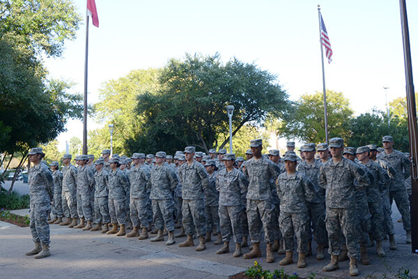 ROTC members at Veterans' Day ceremony