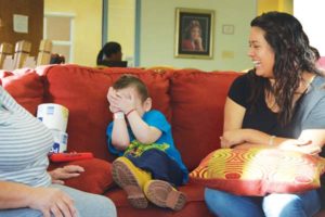 Laughing with a child