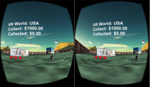 In-game screenshot of Currency Collector VR.
