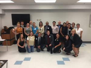 St. Mary's Law students, along with Prof. Gerry Reamey, are pictured at a Community Justice Program's program at Audie Murphy VA Hospital.