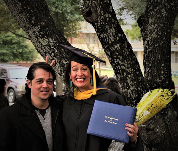 Robert Gray and Claire Seiffert at Commencement.