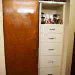Built-in drawers and closet in Frederick Hall