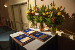 Flowers for the alumni honorees