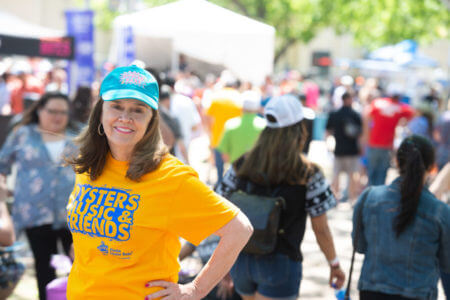 Sara Dysart volunteers at Oyster Bake 2019