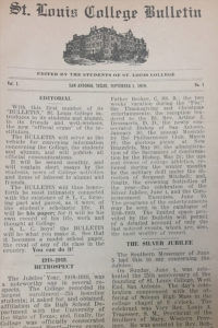 The first issue of the St. Louis College Bulletin