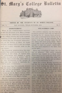 The first issue of the St. Mary's College Bulletin
