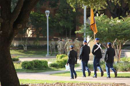 St. Mary's University students celebrate Veteran's Day.