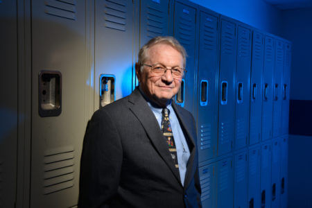 Professor Al Kauffman visits Memorial High School