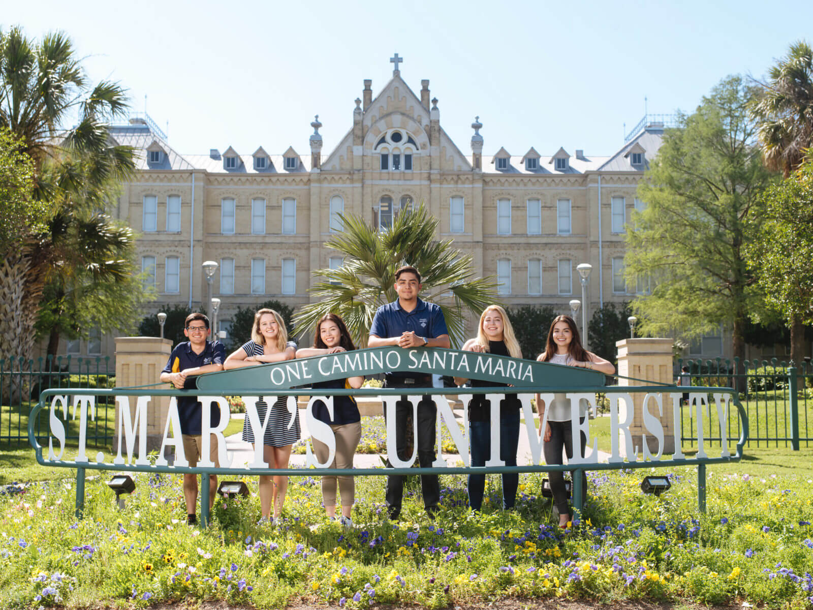 St. Mary's students in front of St. Louis Hall.