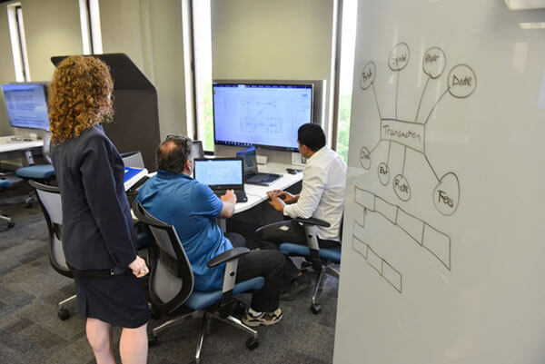Students work in the Graduate Center for Excellence