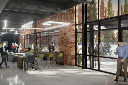 Innovation Center rendering of interior workspace