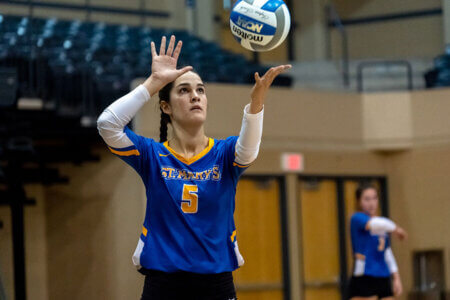 Rattler Volleyball player Cali Nims takes aim.