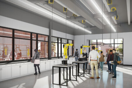 Interior rendering of the Innovation Center lab space.