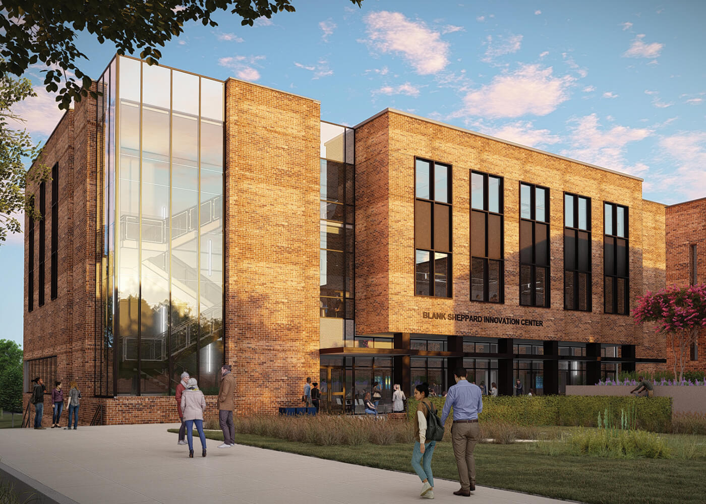 Front view of the Innovation Center rendering.