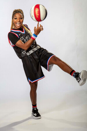 Arysia Porter (B.A. ’19) plays for the Harlem Globetrotters