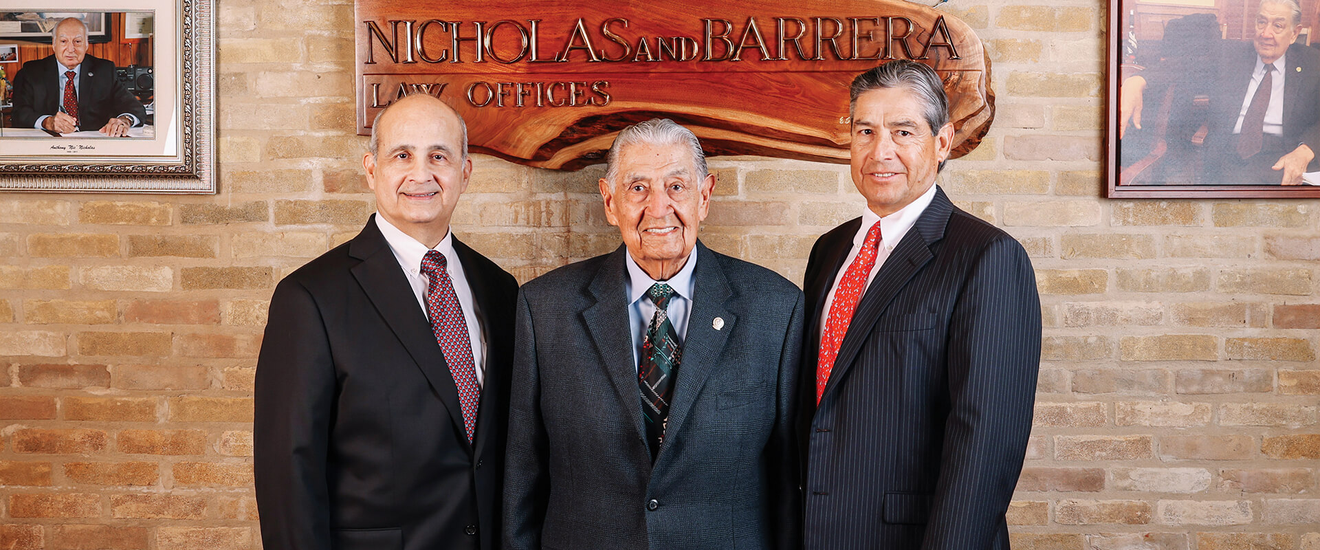 Roy Barrera Sr., center, is surrounded by his son, Roy Barrera Jr., right, and nephew, Gilbert C. Barrera Jr.