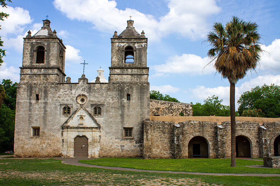 Exterior shot of Mission Concepción in San Antonio