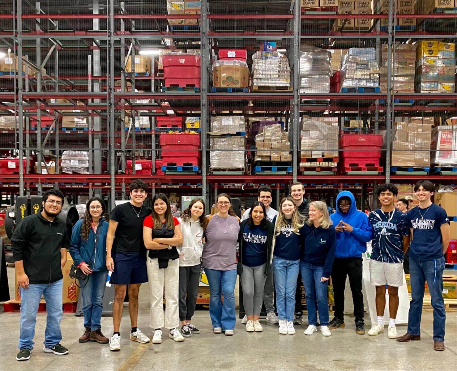 St. Mary's Honor Program students volunteer at the food bank.