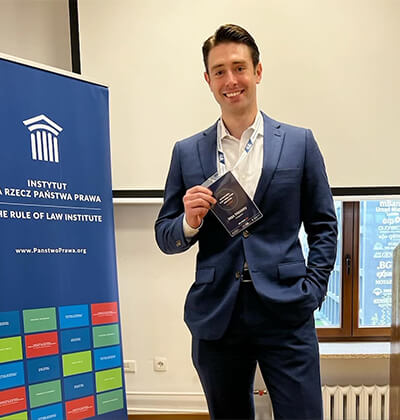 Max Massey, a former news reporter, represented the United States at the Brown Mosten International Client Consultation Competition in Lublin, Poland. 