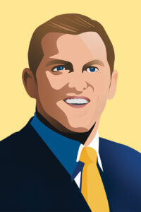 Illustration of Stephen Hebert, a J.D. graduate of St. Mary's Law.