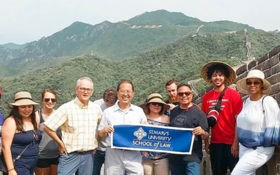 St. Mary's University School of Law students climb the Great Wall of China