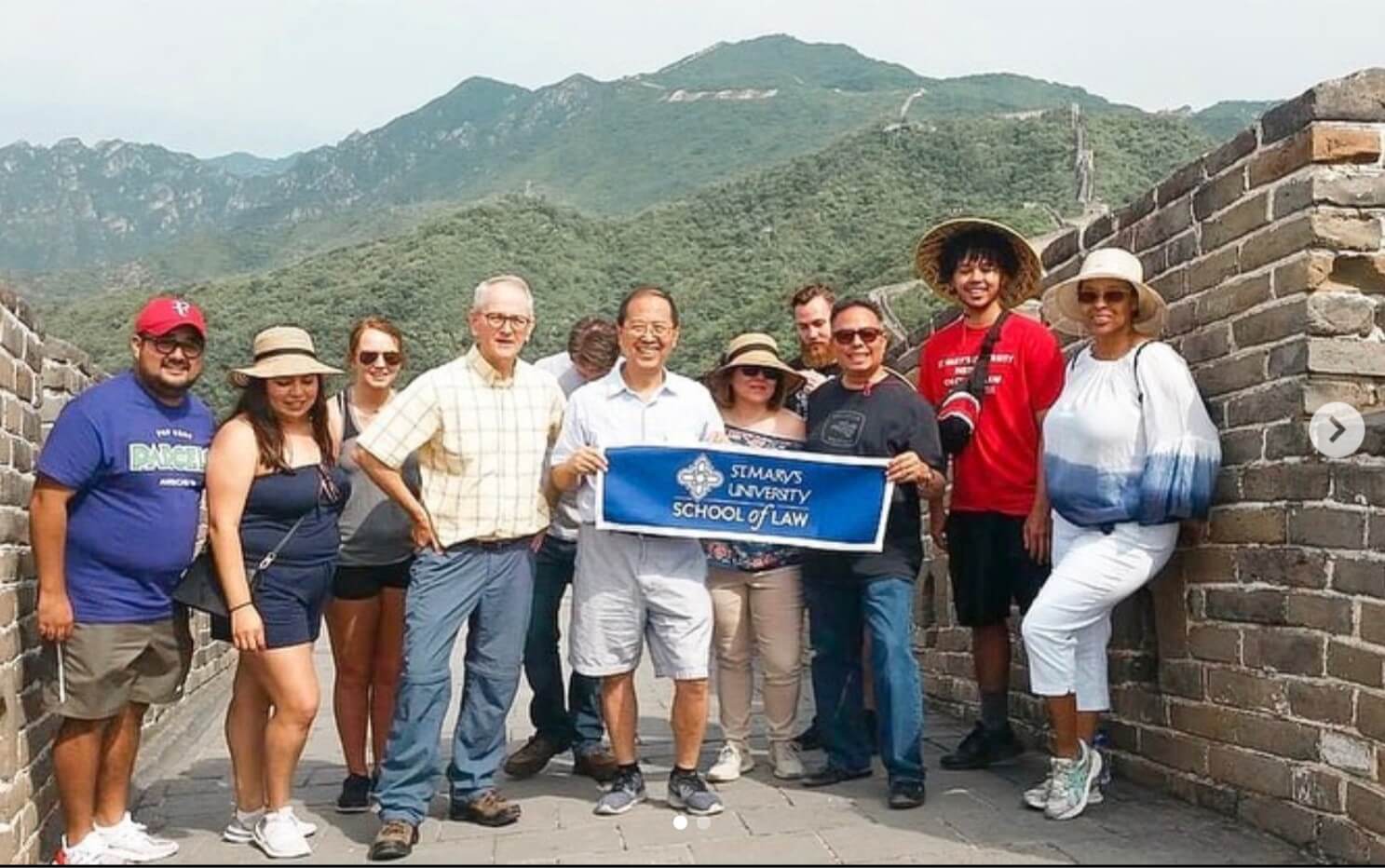 St. Mary's University School of Law students climb the Great Wall of China