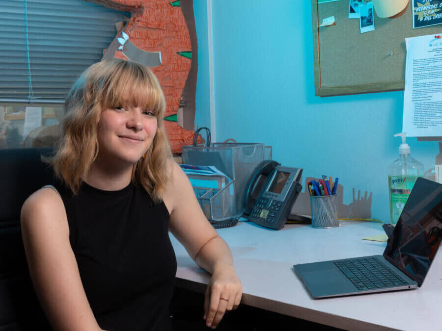 Student working in office at St. Mary's University