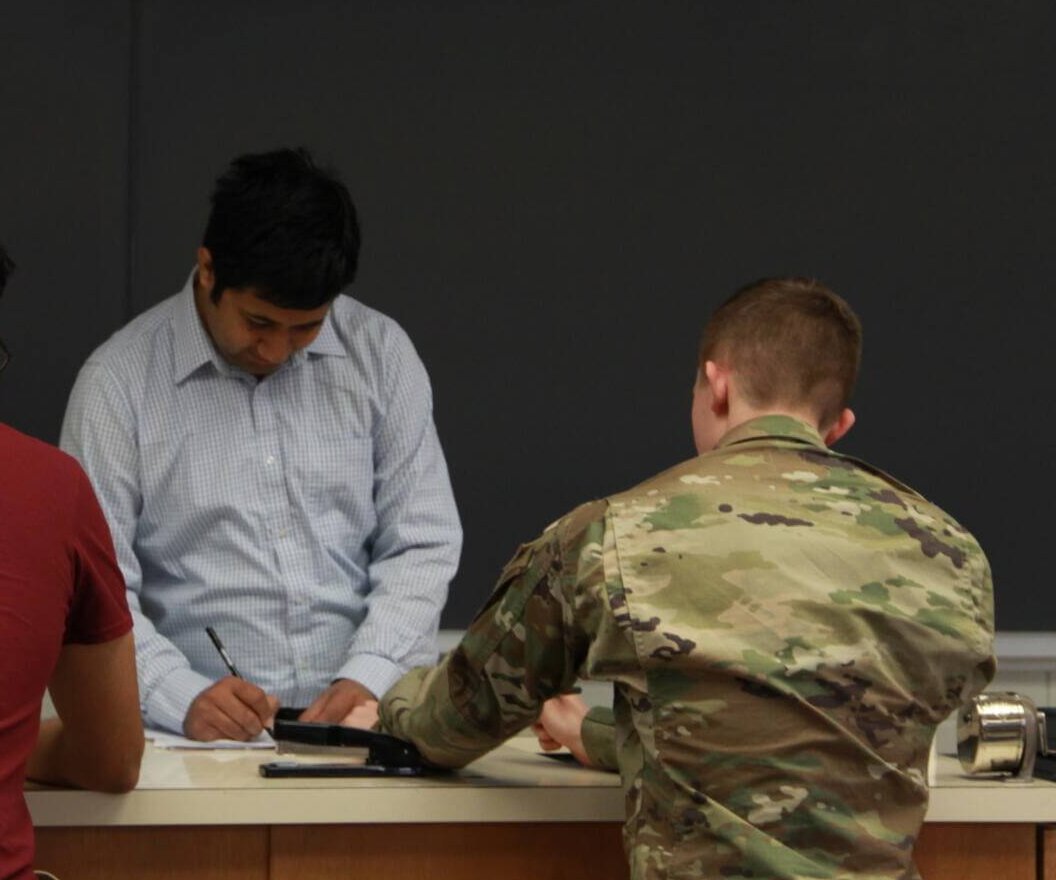 ROTC Student in classroom.