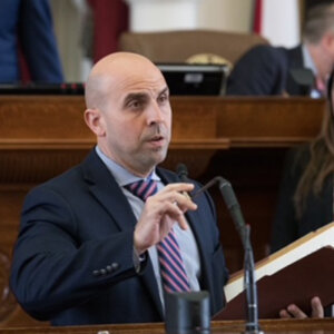 Armando Martinez speaking at the Texas Capitol.