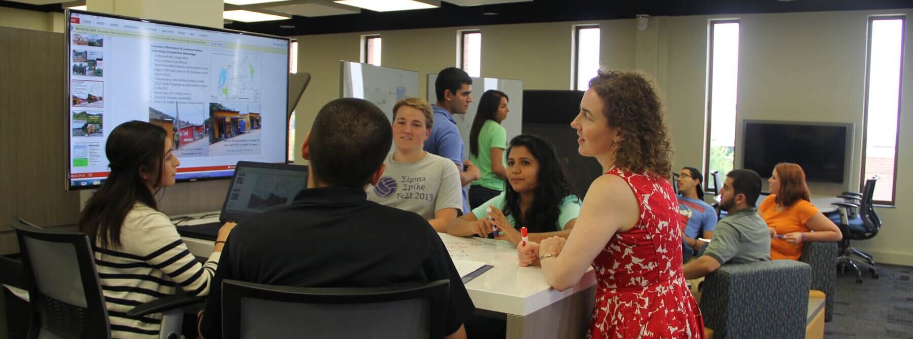 Graduate students study in the Graduate Center for Excellence.