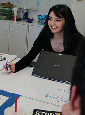 History students work on a project.