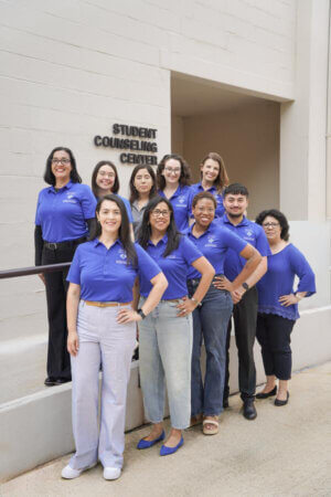 St. Mary's University Wellness team stands outside the Counseling Center.