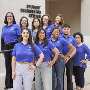 St. Mary's University Wellness team stands outside the Counseling Center.