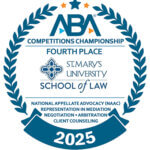 The St. Mary's School of Law places fourth in the ABA Competitions Campionship