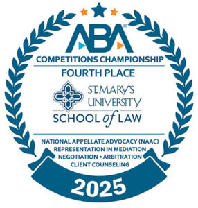 The St. Mary's School of Law places fourth in the ABA Competitions Campionship