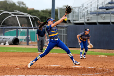 Alex McLennan plays softball during her time at St. Mary's.