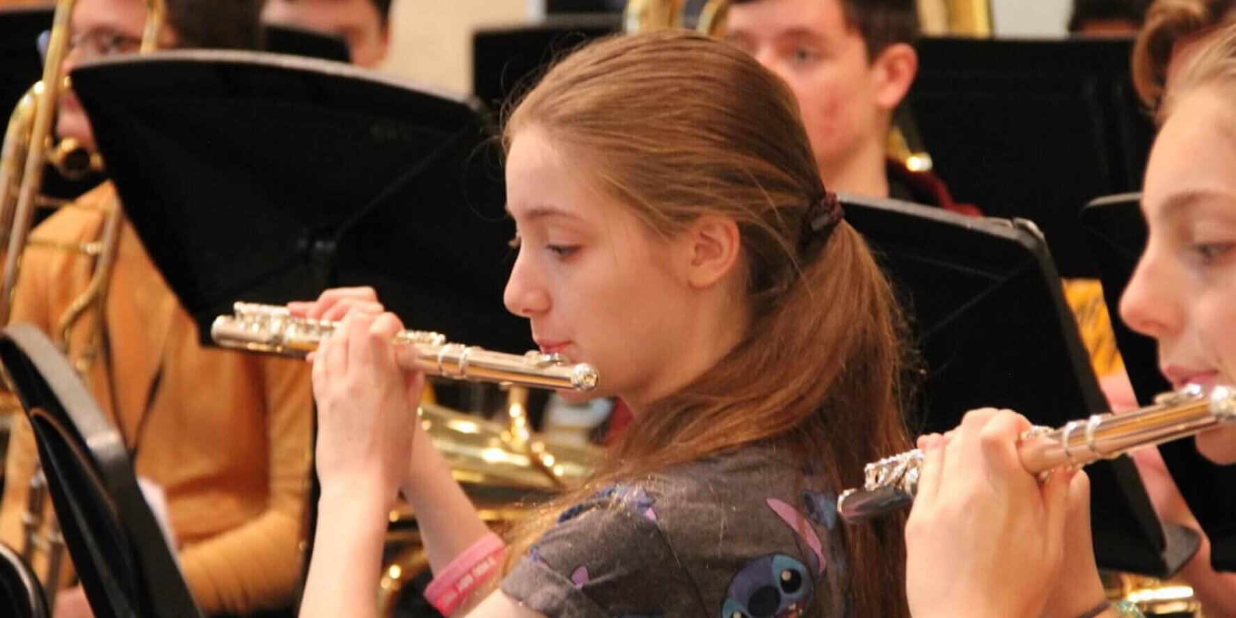 Summer Band Camp student flute player.