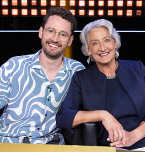 Leona Pallansch and her son compete on the Netflix game show "What's in the Box?"