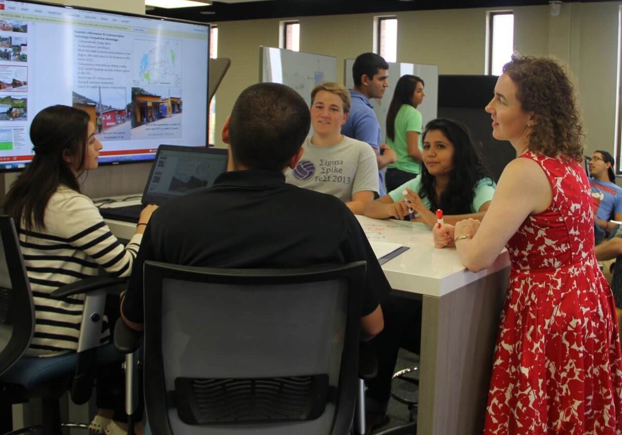 Graduate students study in the Graduate Center for Excellence.